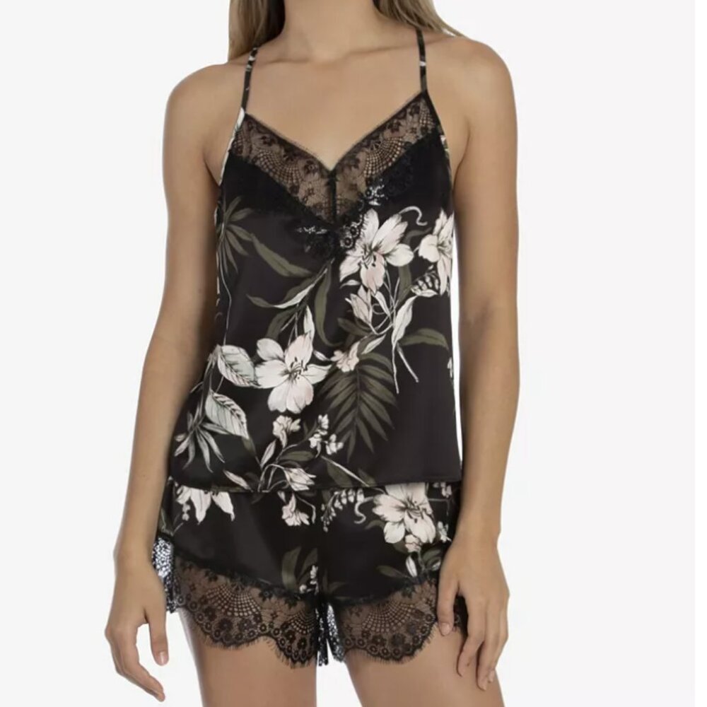 Midnight Bakery Astrid Printed Matte Satin Camitap Set Size L with Robe!!